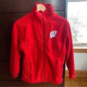 Wisconsin Embroidered Zip Up Fleece Jacket M (10-12)